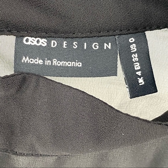 Asos Design Short Sleeve High Neck Sheer Top - 0 - Picture 4 of 7